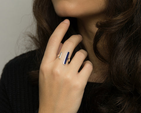 Open Ring Silver with Chrysoprase Agate