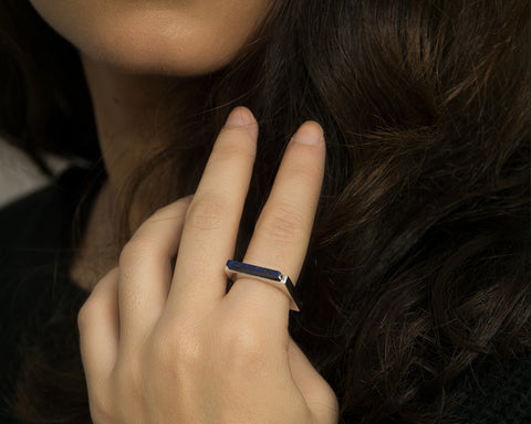 Open Ring Silver with Chrysoprase Agate