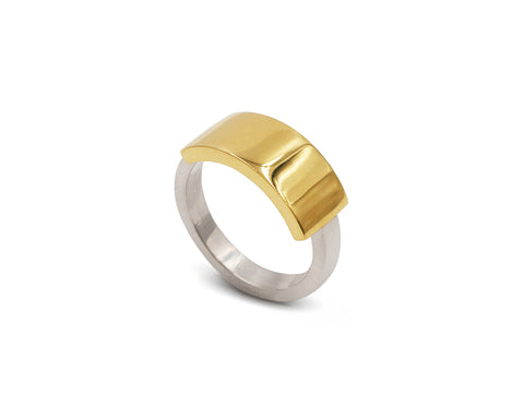 Quadrato Ring Gold with Tiger Eye